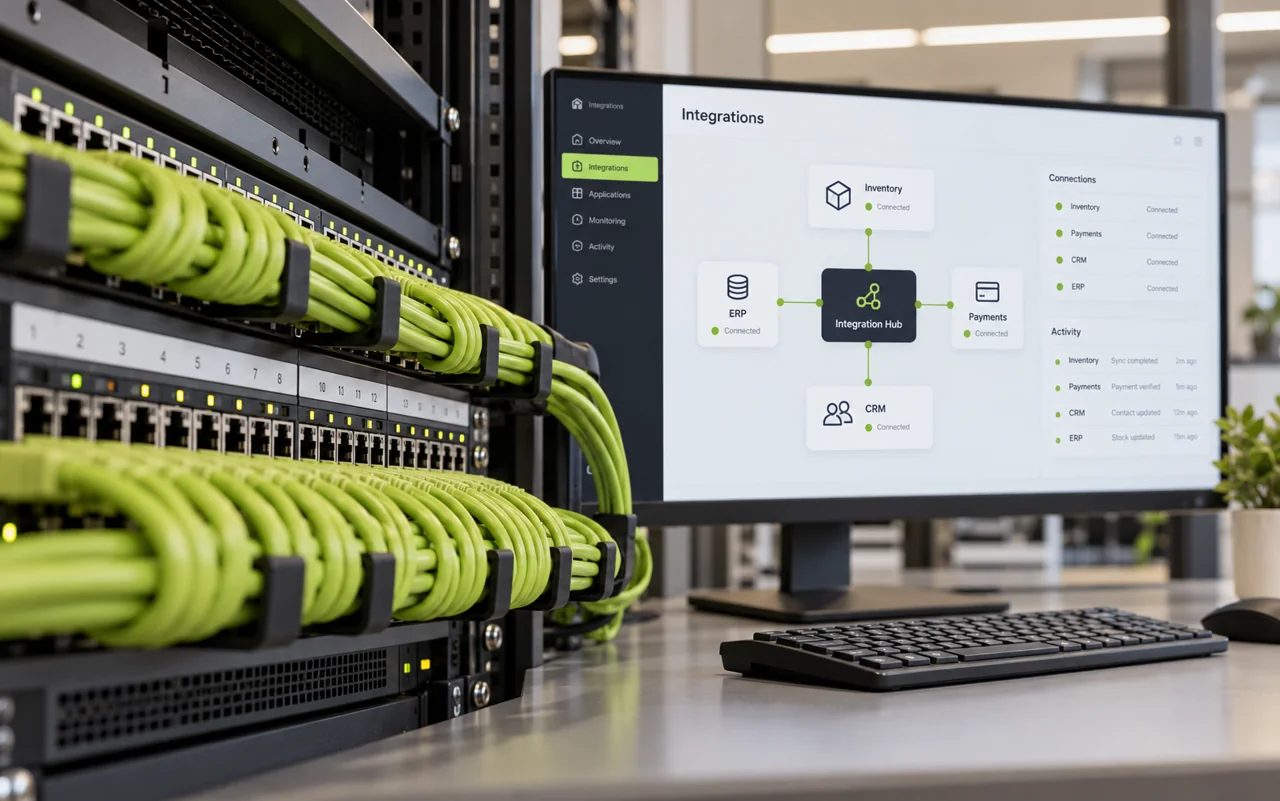 API & Integrations — illustrative technology workspace